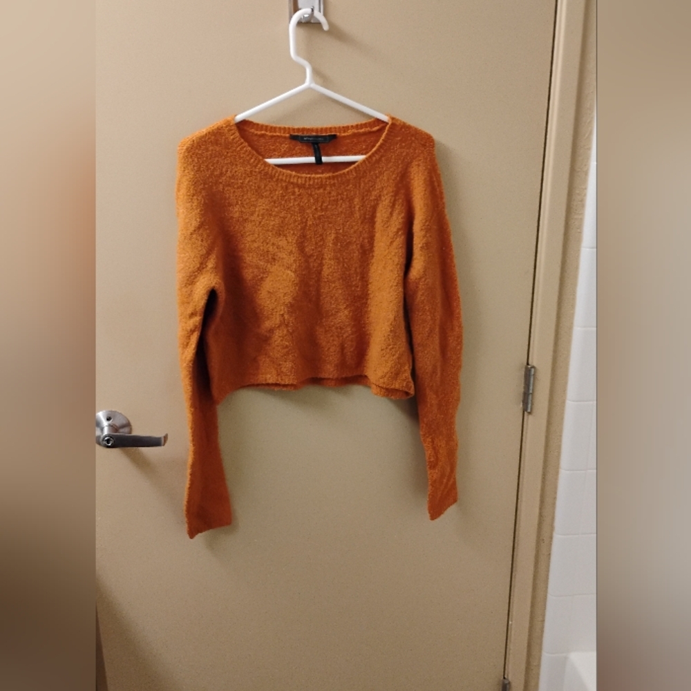 Bcbgmaxazria Women's Ida Cropped Crewneck Sweater Sz XS